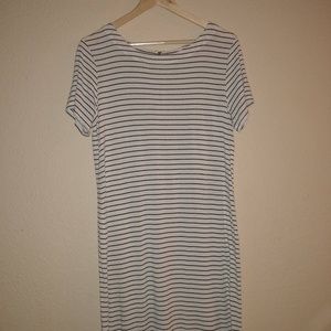 Breathable Striped White Summer Dress